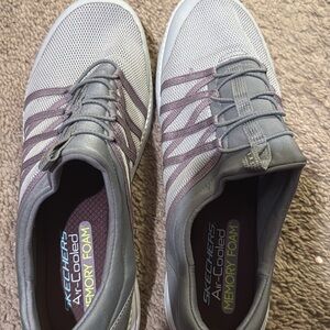 Skechers Gray and Silver Men's Sneakers